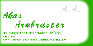 akos armbruster business card